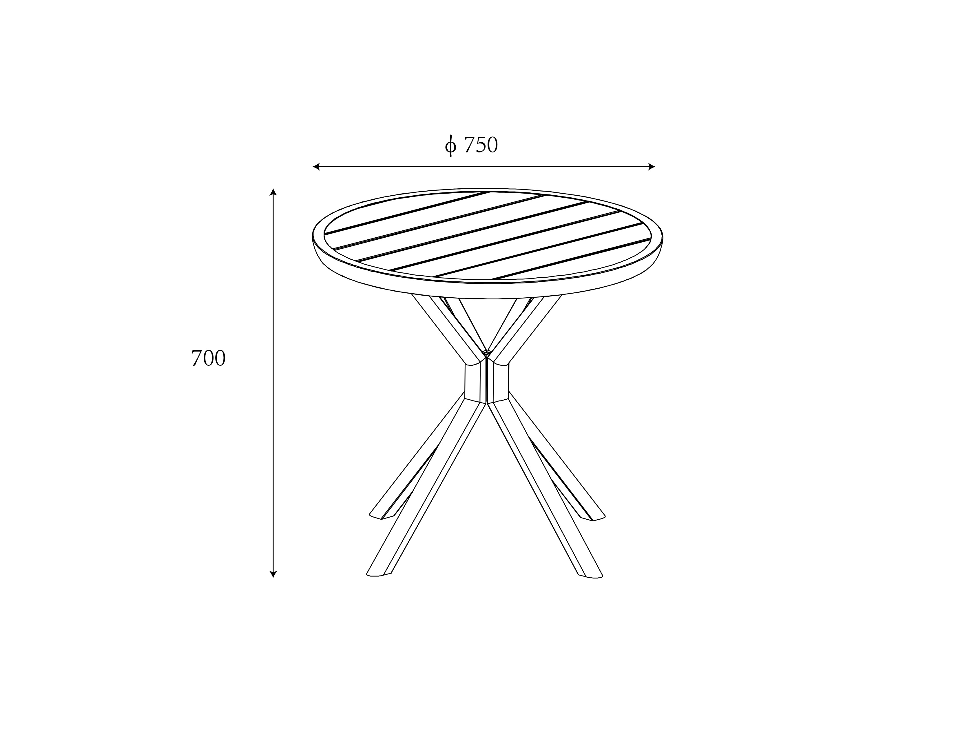 Sahara Bistro Set dimensions